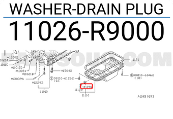 Nissan 11026R9000 WASHER-DRAIN PLUG