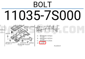 Nissan 110357S000 BOLT