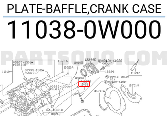 Nissan 110380W000 PLATE-BAFFLE,CRANK CASE