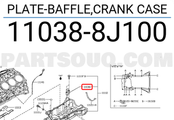 Nissan 110388J100 PLATE-BAFFLE,CRANK CASE