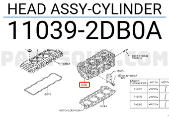 Nissan 110392DB0A HEAD ASSY-CYLINDER
