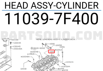 Nissan 110397F400 HEAD ASSY-CYLINDER