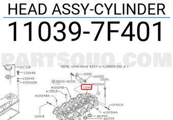 Nissan 110397F401 HEAD ASSY-CYLINDER