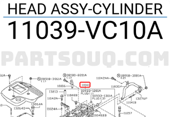 Nissan 11039VC10A HEAD ASSY-CYLINDER
