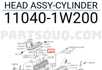 Nissan 110401W200 HEAD ASSY-CYLINDER