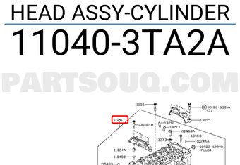 Nissan 110403TA2A HEAD ASSY-CYLINDER