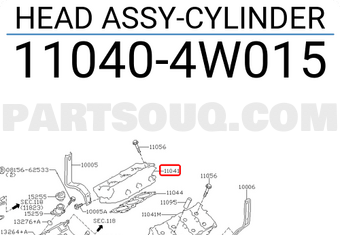 Nissan 110404W015 HEAD ASSY-CYLINDER