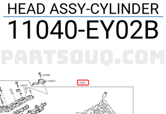 Nissan 11040EY02B HEAD ASSY-CYLINDER