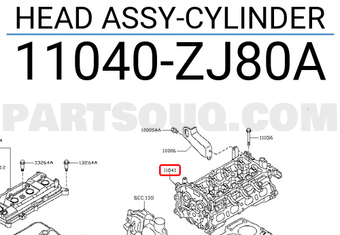 Nissan 11040ZJ80A HEAD ASSY-CYLINDER