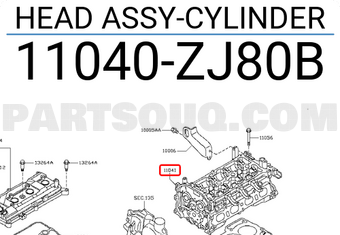 Nissan 11040ZJ80B HEAD ASSY-CYLINDER