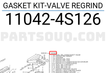 Nissan 110424S126 GASKET KIT-VALVE REGRIND