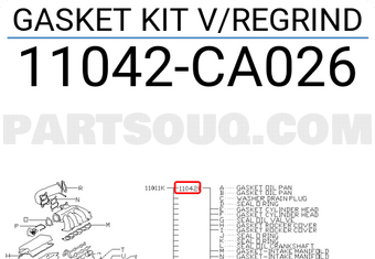 Nissan 11042CA026 GASKET KIT V/REGRIND