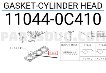 Nissan 110440C410 GASKET-CYLINDER HEAD