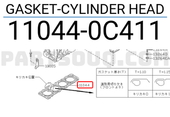 Nissan 110440C411 GASKET-CYLINDER HEAD