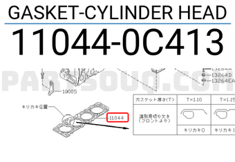 Nissan 110440C413 GASKET-CYLINDER HEAD