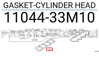 Nissan 1104433M10 GASKET-CYLINDER HEAD