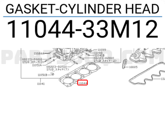 Nissan 1104433M12 GASKET-CYLINDER HEAD