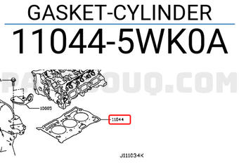 Nissan 110445WK0A GASKET-CYLINDER