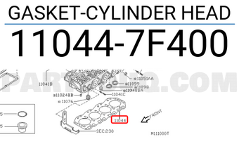 Nissan 110447F400 GASKET-CYLINDER HEAD