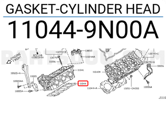 Nissan 110449N00A GASKET-CYLINDER HEAD