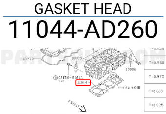Nissan 11044AD260 GASKET HEAD