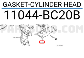 Nissan 11044BC20B GASKET-CYLINDER HEAD