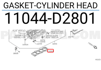 Nissan 11044D2801 GASKET-CYLINDER HEAD