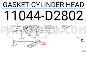 Nissan 11044D2802 GASKET-CYLINDER HEAD