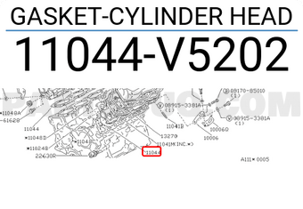 Nissan 11044V5202 GASKET-CYLINDER HEAD