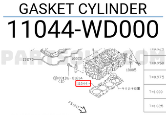 Nissan 11044WD000 GASKET CYLINDER