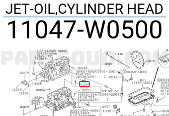 Nissan 11047W0500 JET-OIL,CYLINDER HEAD