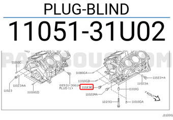 Nissan 1105131U02 PLUG-BLIND