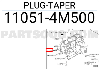 Nissan 110514M500 PLUG-TAPER