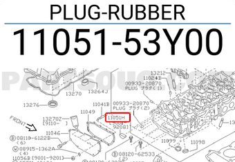 Nissan 1105153Y00 PLUG-RUBBER