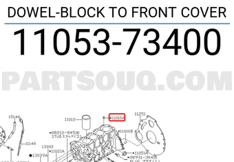 Nissan 1105373400 DOWEL-BLOCK TO FRONT COVER