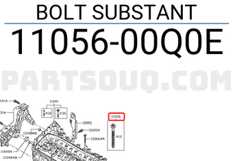 Nissan 1105600Q0E BOLT SUBSTANT
