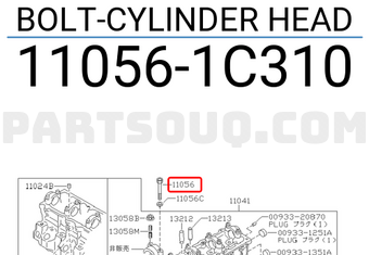 Nissan 110561C310 BOLT-CYLINDER HEAD