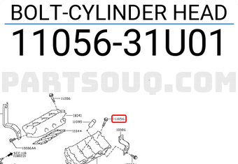 Nissan 1105631U01 BOLT-CYLINDER HEAD