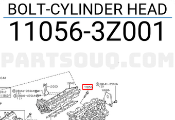 Nissan 110563Z001 BOLT-CYLINDER HEAD