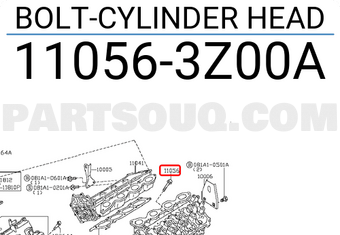 Nissan 110563Z00A BOLT-CYLINDER HEAD