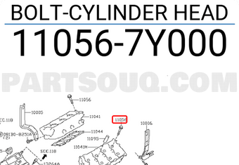 Nissan 110567Y000 BOLT-CYLINDER HEAD