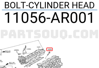 Nissan 11056AR001 BOLT-CYLINDER HEAD