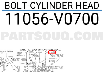 Nissan 11056V0700 BOLT-CYLINDER HEAD
