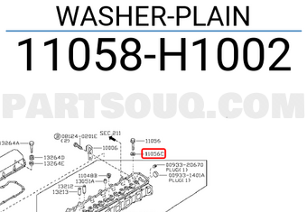 Nissan 11058H1002 WASHER-PLAIN