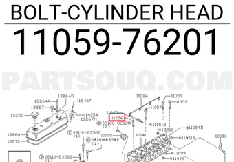 Nissan 1105976201 BOLT-CYLINDER HEAD