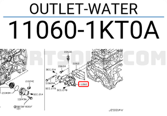 Nissan 110601KT0A OUTLET-WATER