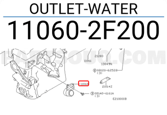 Nissan 110602F200 OUTLET-WATER