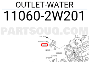 Nissan 110602W201 OUTLET-WATER