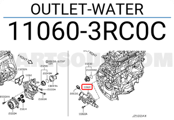Nissan 110603RC0C OUTLET-WATER
