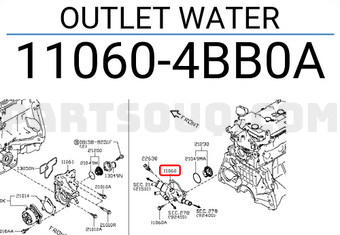 Nissan 110604BB0A OUTLET WATER